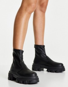 Черные ботинки-носки на массивной подошве Topshop Kendall-Черный цвет