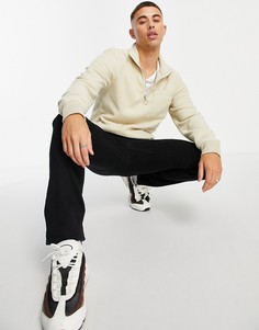 Бежевая флисовая куртка на молнии длиной 1/4 Jack & Jones Originals-Светло-бежевый цвет