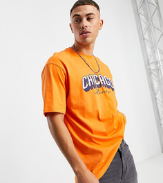 Оранжевая oversized-футболка с принтом "Chicago" Only & Sons – эксклюзивно для ASOS-Оранжевый цвет