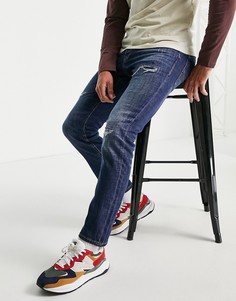 Суперэластичные джинсы прямого кроя с потертостями Jack & Jones Intelligence Tim-Голубой