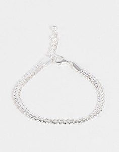 Серебристый браслет-цепочка с плоскими звеньями ASOS DESIGN-Серебряный