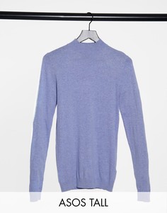 Голубой джемпер с воротником-стойкой ASOS DESIGN Tall-Синий