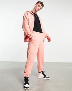 Oversized-худи из органического хлопка розового цвета на молнии от комплекта ASOS DESIGN-Оранжевый цвет