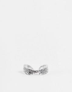 Серебристое кольцо в форме крыла DesignB-Серебристый