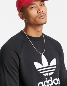 Черный свитшот с логотипом-трилистником adidas Originals adicolour-Черный цвет