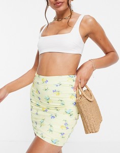 Юбка бикини со сборками и принтом лимонов ASOS DESIGN-Multi