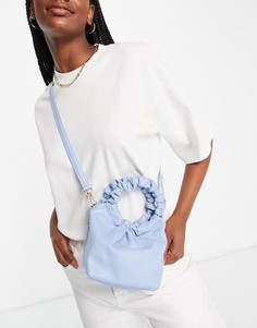 Голубая сумка через плечо со сборками Truffle Collection-Голубой