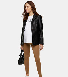 Леггинсы цвета мокко с завышенной талией Topshop Maternity-Коричневый цвет