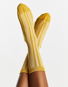 Желтые носки в полоску Selected Femme-Разноцветный