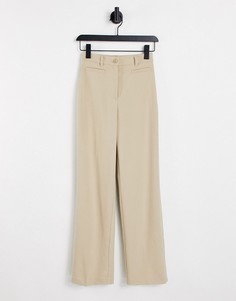 Бежевые расклешенные брюки из переработанного материала Monki Stacy-Светло-бежевый цвет