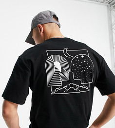 Черная oversized-футболка с принтом сзади Only & Sons – эксклюзивно для ASOS-Черный цвет