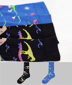 Набор из 2 пар носков с динозаврами ASOS DESIGN-Разноцветный
