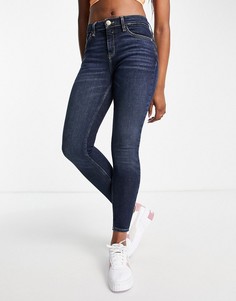 Синие джинсы скинни с классической талией River Island Amelie-Голубой