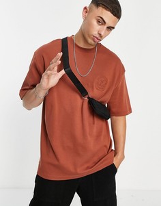 Футболка в стиле oversized оранжевого цвета с принтом River Island-Оранжевый цвет