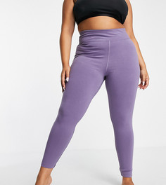 Леггинсы из ткани под хлопок ASOS 4505 Curve-Фиолетовый цвет