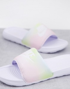 Пастельные шлепанцы с принтом с эффектом омбре Nike Victori-Фиолетовый цвет