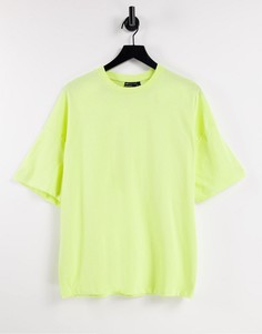 Oversized-футболка из органического хлопка цвета лайма ASOS DESIGN-Коричневый цвет