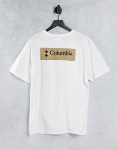 Белая футболка с бежевым принтом на спине Columbia North Cascades-Белый