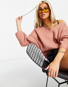 Розовый джемпер с V-образным вырезом Vero Moda-Розовый цвет