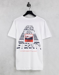 Белая oversized-футболка с винтажным принтом на спине Jack & Jones Originals-Белый