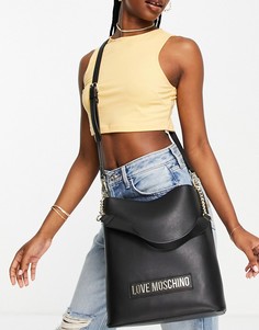 Черная сумка-мешок с логотипом Love Moschino-Черный цвет