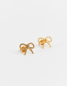 Золотистые серьги с бантами в винтажном стиле Olivia Burton-Золотистый