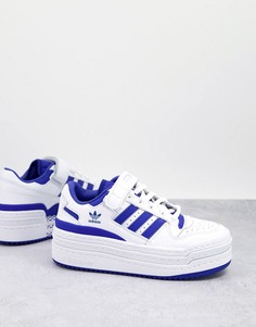 Бело-синие низкие кроссовки adidas Originals Forum Triple-Белый