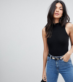 Черное боди в рубчик ASOS DESIGN Tall-Черный