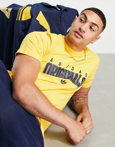 Футболка горчичного цвета с логотипом adidas Originals Retro Revival-Желтый