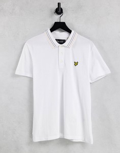 Белое поло с окантовкой Lyle & Scott-Белый