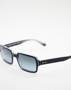 Солнцезащитные очки в черной прямоугольной оправе в стиле унисекс Ray-Ban-Черный цвет