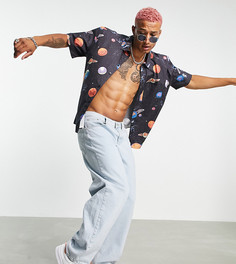 Черная рубашка с космическим принтом в стиле рейв от комплект Reclaimed Vintage Inspired-Черный цвет