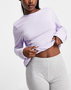 Комбинируемый пижамный лонгслив из трикотажа сиреневого цвета ASOS DESIGN-Фиолетовый цвет