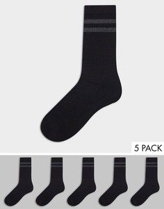 Набор из 5 пар спортивных носков черного цвета French Connection FCUK-Черный цвет