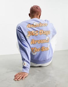 Фиолетовый oversized-свитшот с мультяшными принтами от комплекта ASOS DESIGN-Фиолетовый цвет