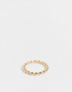 Золотистое кольцо с дизайном в виде бусин Topshop-Золотистый