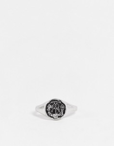 Глянцевое серебристое кольцо на мизинец с Фемидой ASOS DESIGN-Серебряный