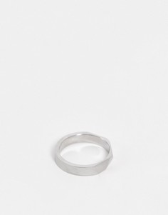 Серебристое кольцо на мизинец из нержавеющей стали с полированной текстурой ASOS DESIGN-Серебристый