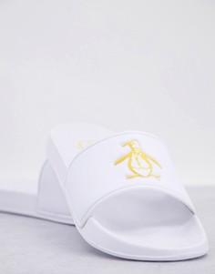 Белые шлепанцы с логотипом Original Penguin-Белый