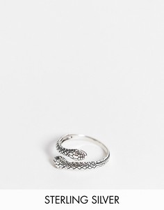 Серебряное кольцо в виде змеи ASOS DESIGN-Серебристый