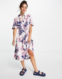 Платье-рубашка миди с принтом Vila-Multi
