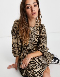 Платье миди со сборками и принтом Vila-Multi