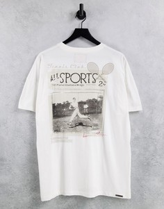 Кремовая футболка с принтом Liquor N Poker Tennis Club-Белый