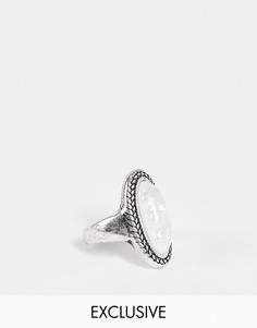 Серебристое кольцо с лунным камнем Reclaimed Vintage-Серебряный