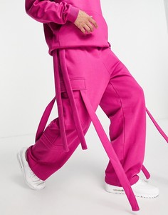 Ярко-розовые джоггеры карго в стиле oversized (от комплекта) ASOS DESIGN-Розовый цвет
