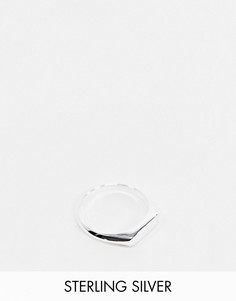Серебряное кольцо-печатка ASOS DESIGN-Серебристый