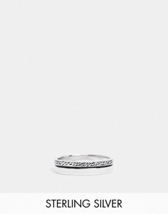 Серебряное фактурное кольцо ASOS DESIGN-Серебристый