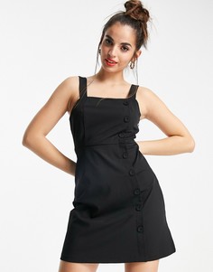 Платье-сарафан черного цвета на пуговицах Urban Revivo-Черный цвет