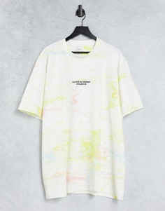 Белая футболка классического кроя с мраморным эффектом River Island Big & Tall-Белый