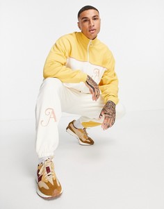 Oversized-джоггеры нейтрального тона в стиле колор блок ASOS DESIGN-Белый